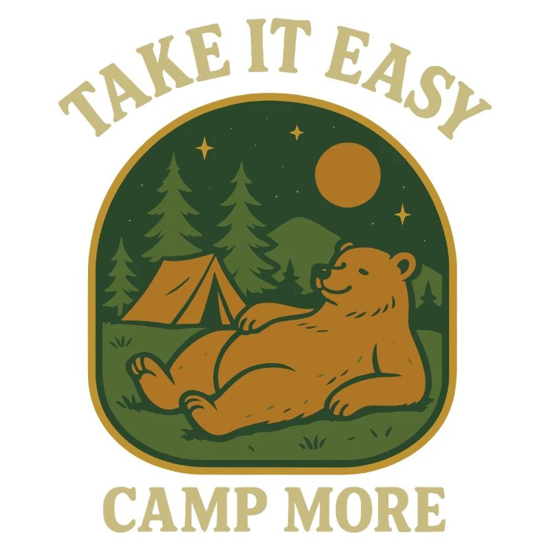 Cozy bear motif for camping