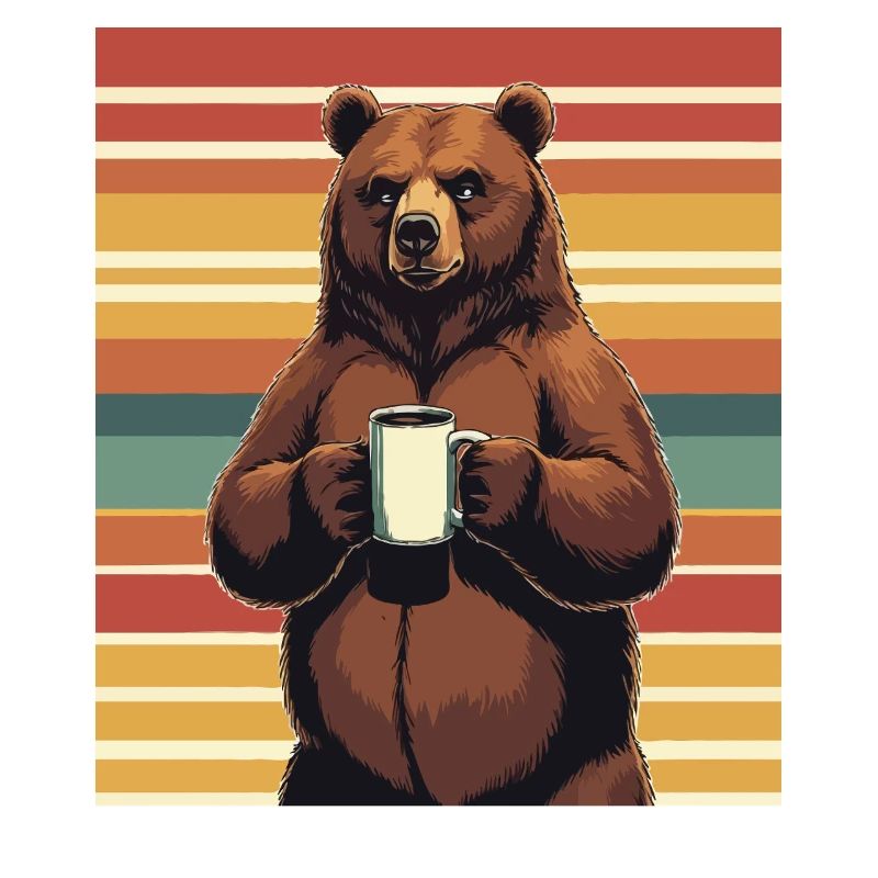 Grim Bear Coffee Mug Bears Coffee Tired