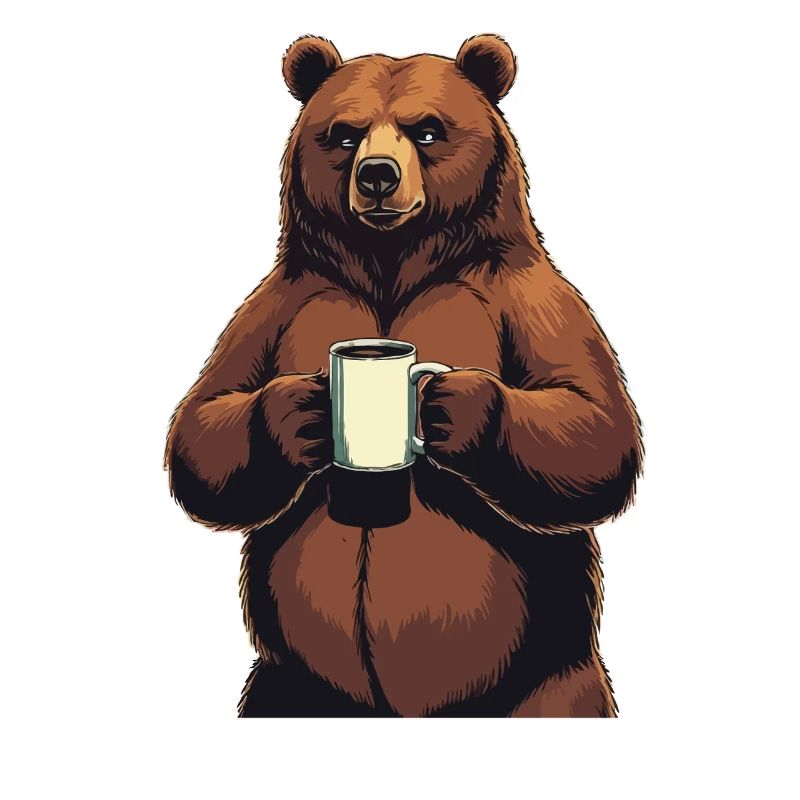 Grim Bear Coffee Mug Bears Coffee Tired