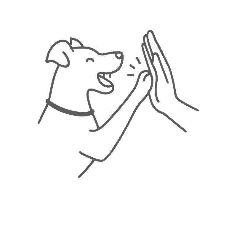 Hund High Five – Minimalistisch & süß