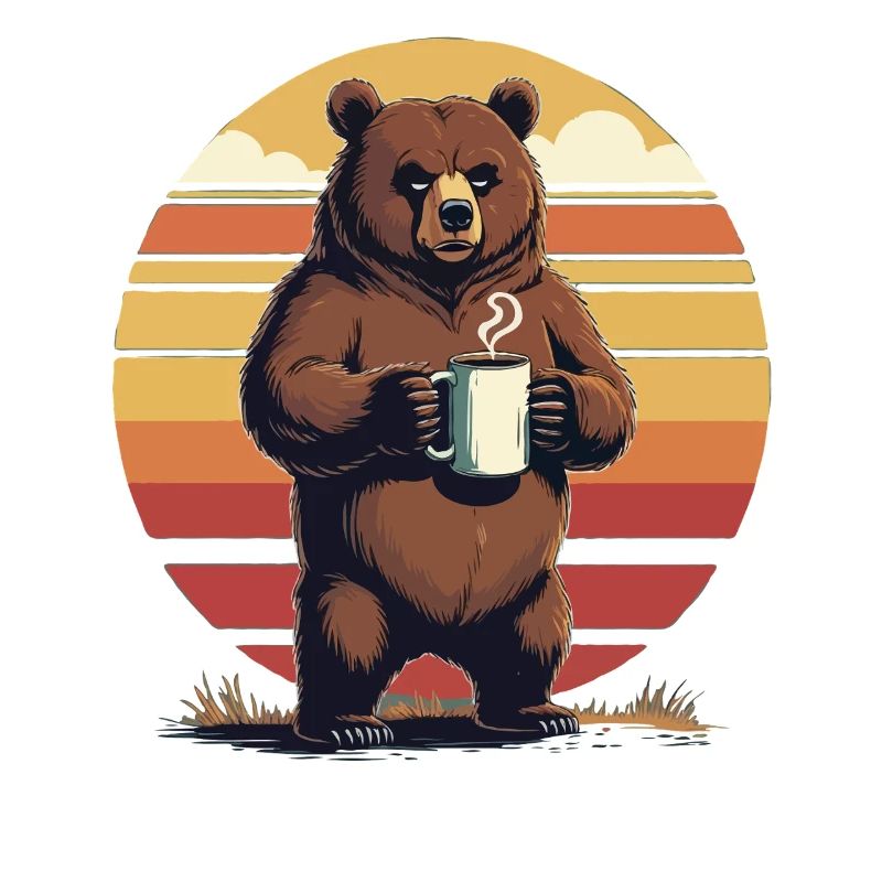 Grim Bear Coffee Mug Bears Coffee Tired