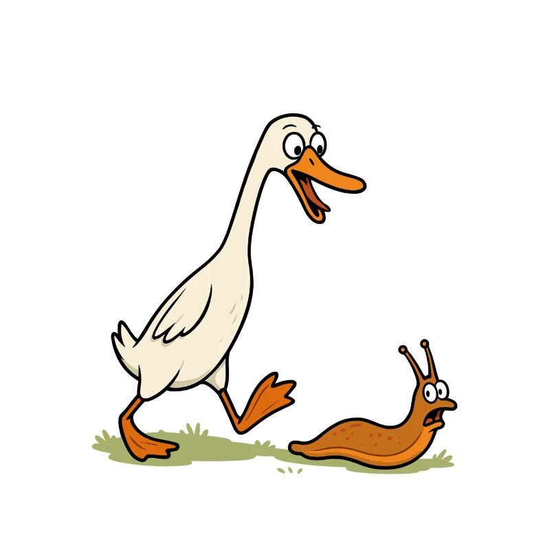 Runner duck runs with me Runner Duck Snail Duck