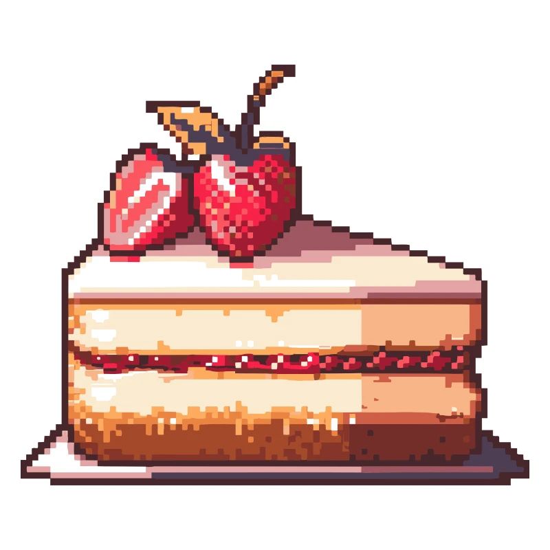 Cheesecake Pixel Icon Cake