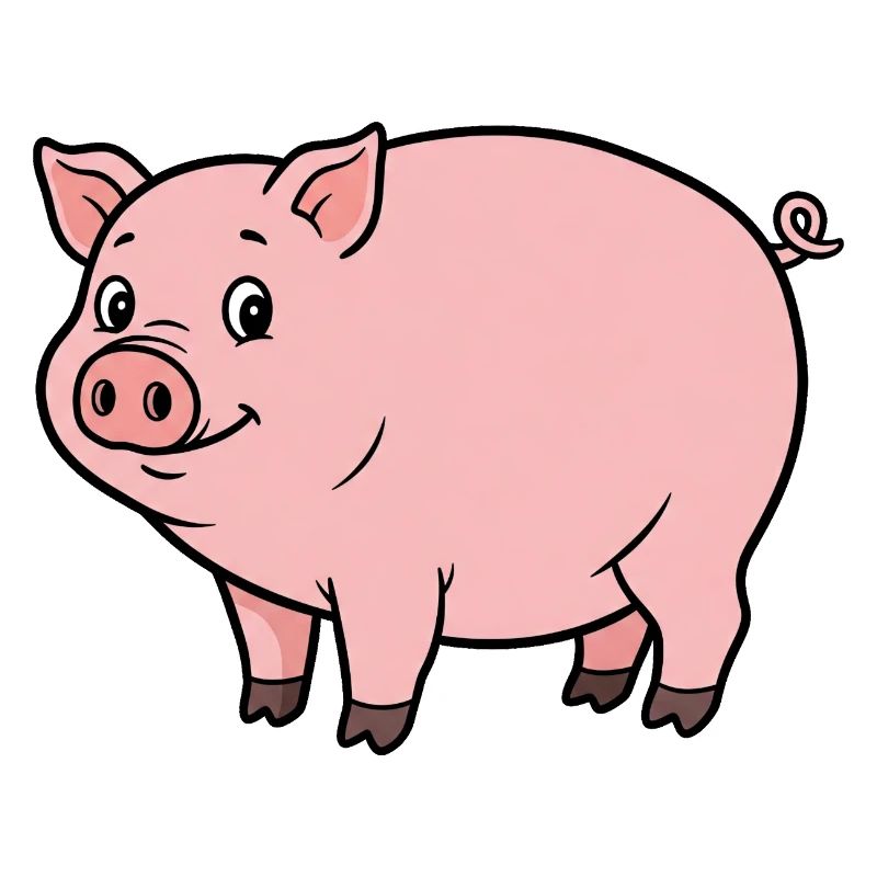 Animal dessin animé cochon
