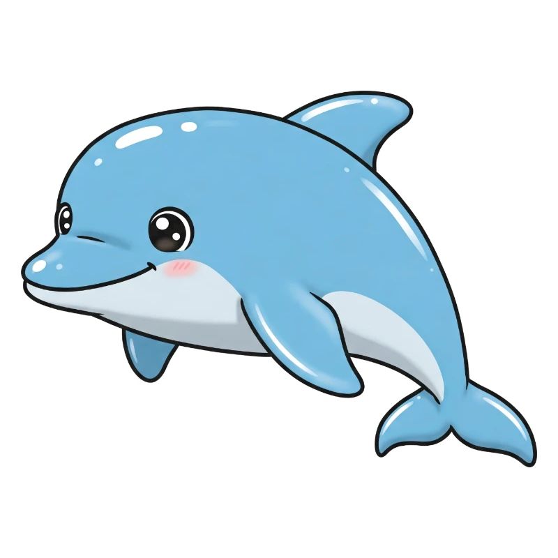 Dessin animé animalier dauphin