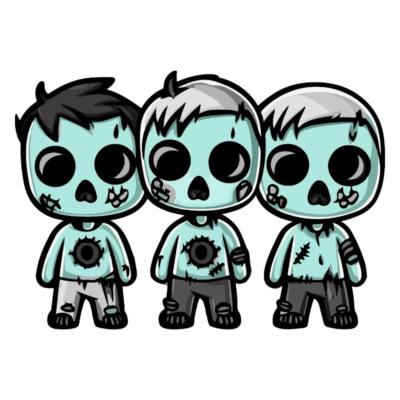 Zombies Halloween Niedlich Comic