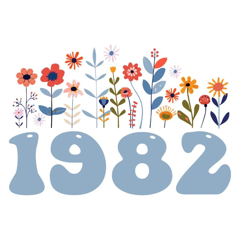 1982 Blumenmuster 1982 Blumen-thema Blumen 1982