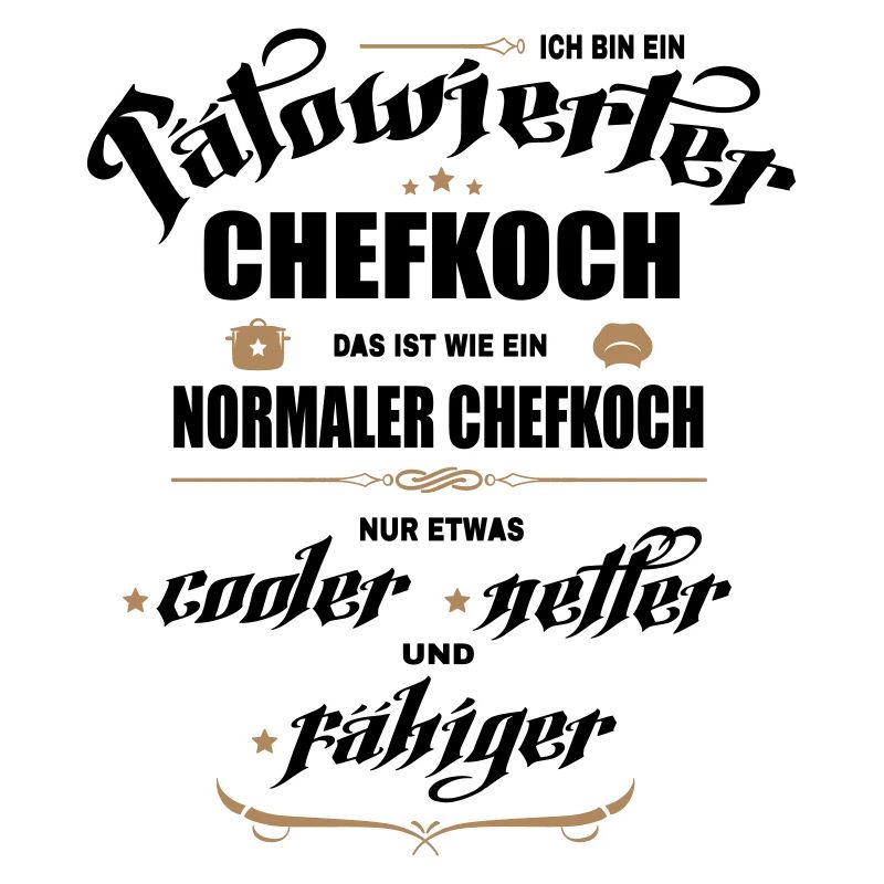 Chefkoch mit Tattoos. Tätowierter Chef.