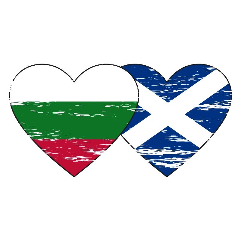 Bulgarie Ecosse drapeau coeur utilisé