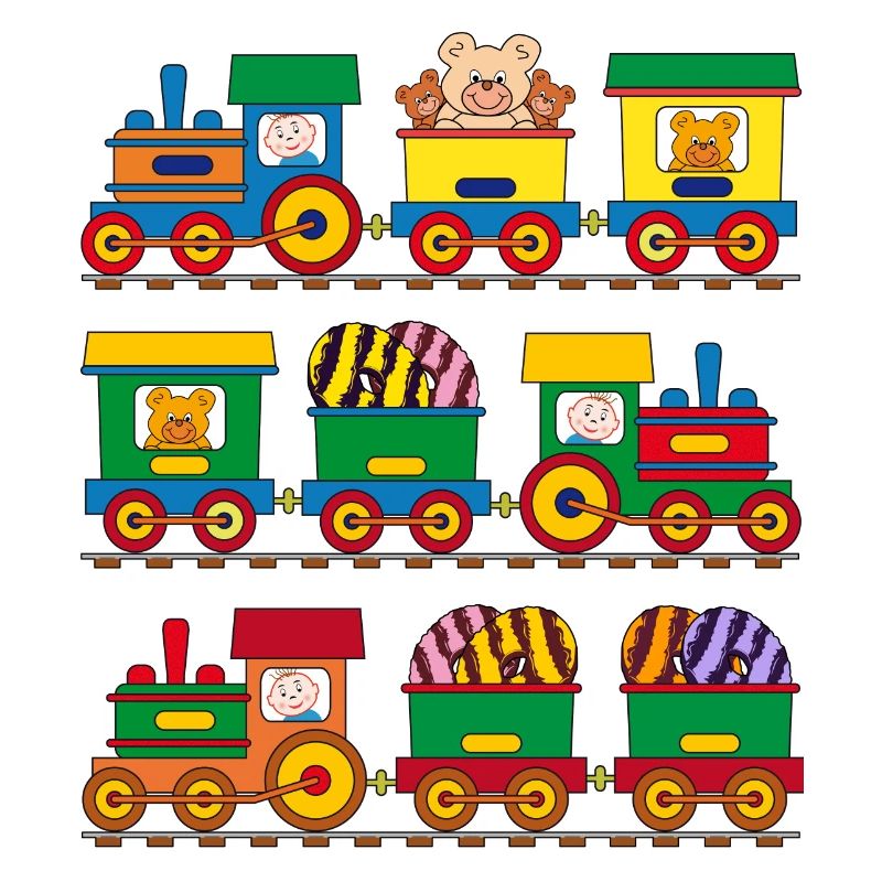 Kleine Eisenbahnen mit Teddys und Donuts
