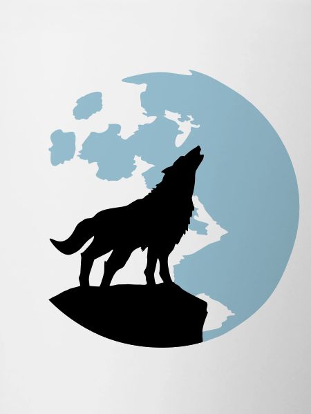 wolf and full moon