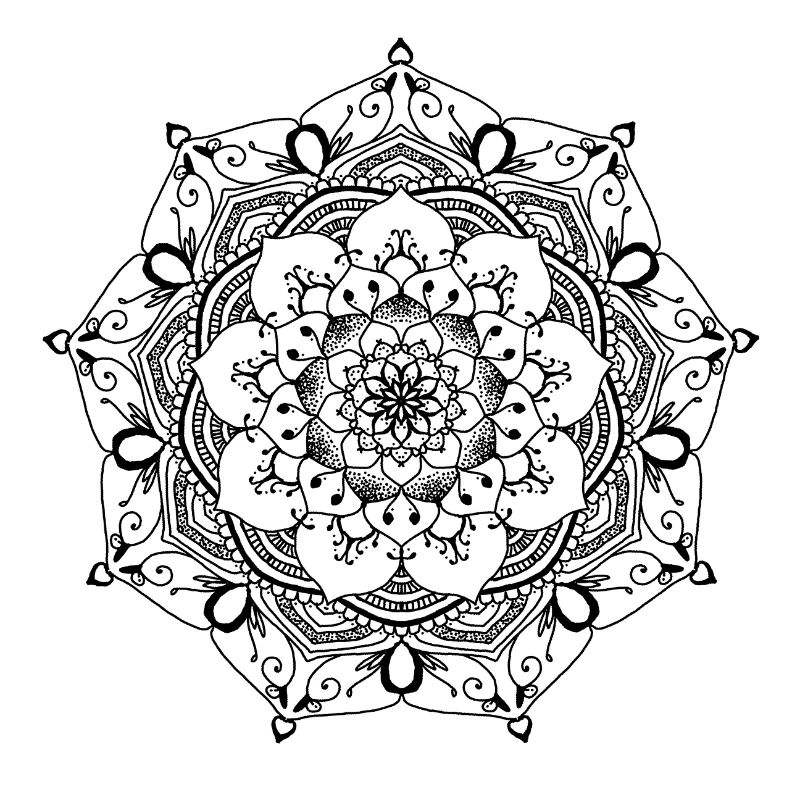 mandala blumenmuster handgezeichnet
