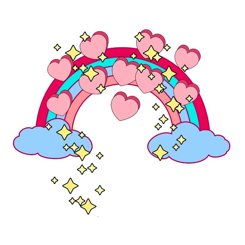 Magic Rainbow Stars Hearts Congratulations
