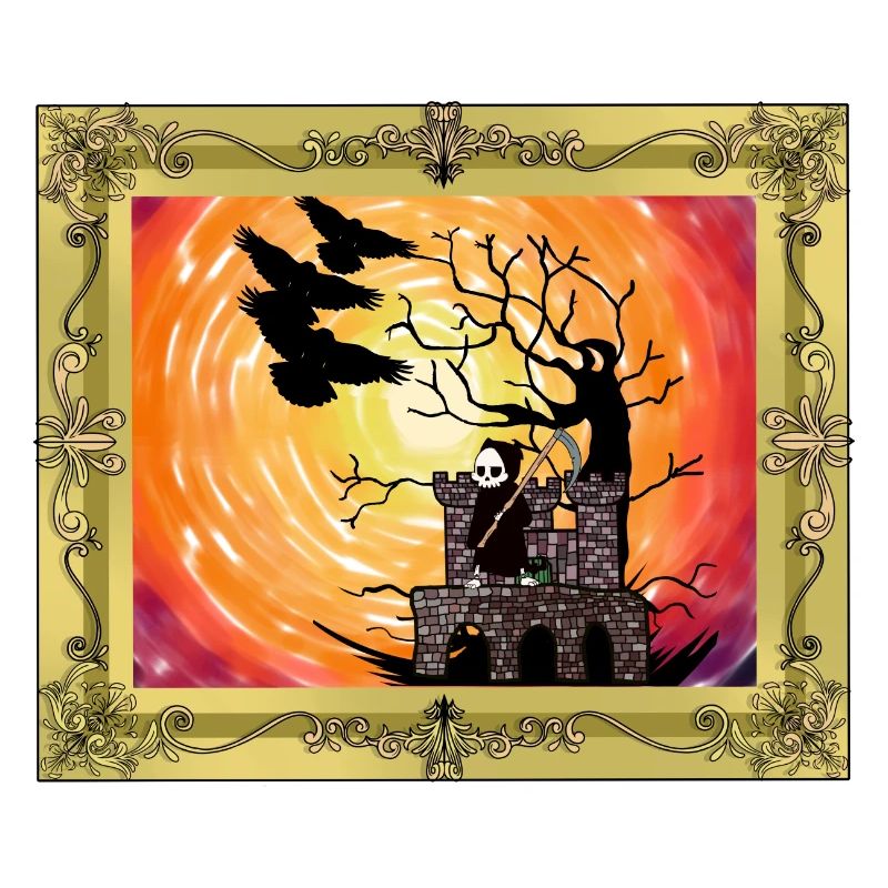 Moyen Age Château Sorcière Heure Halloween Horreur