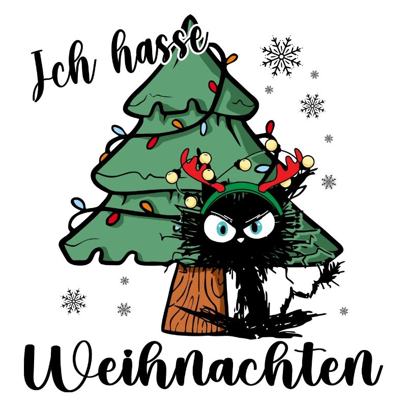 Ich Hasse Weihnachten Katze Weihnachtsbaum