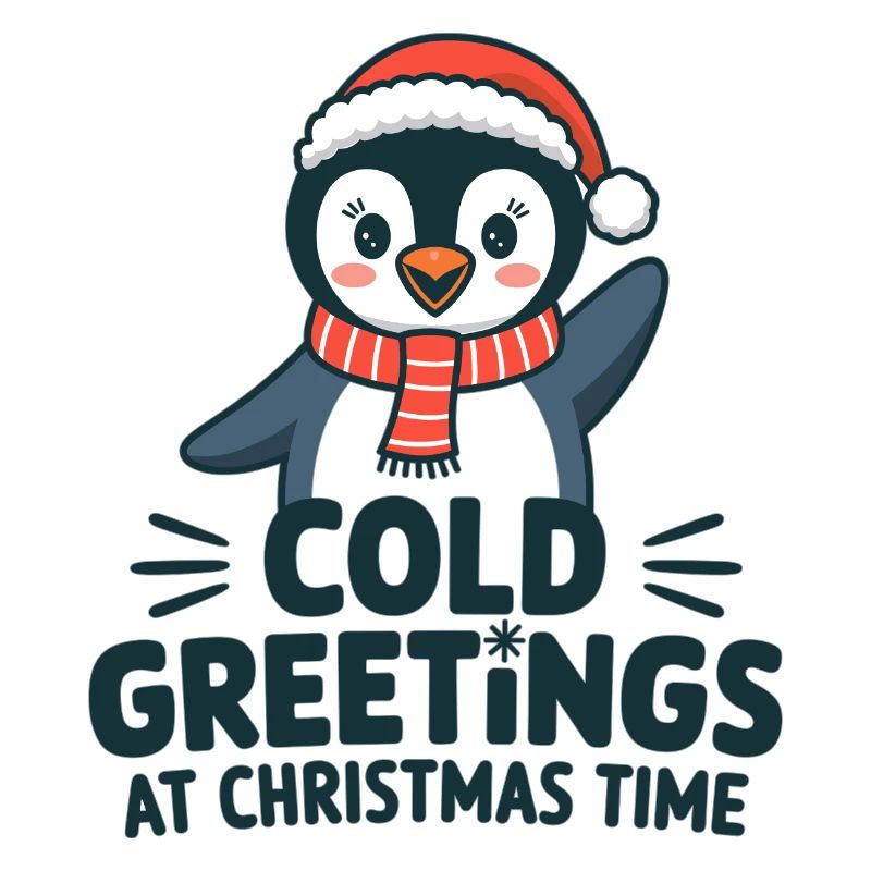 Cool greetings at Christmas time – Penguin