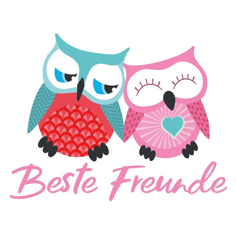 Beste Freunde Eulen rosa