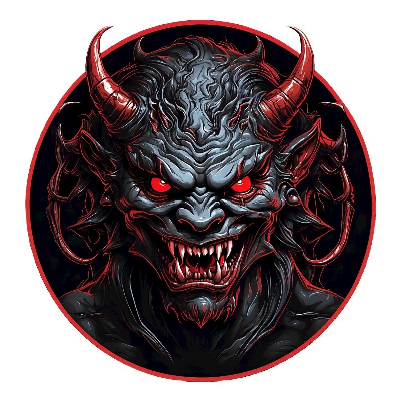 Evil demonic devil with red eyes