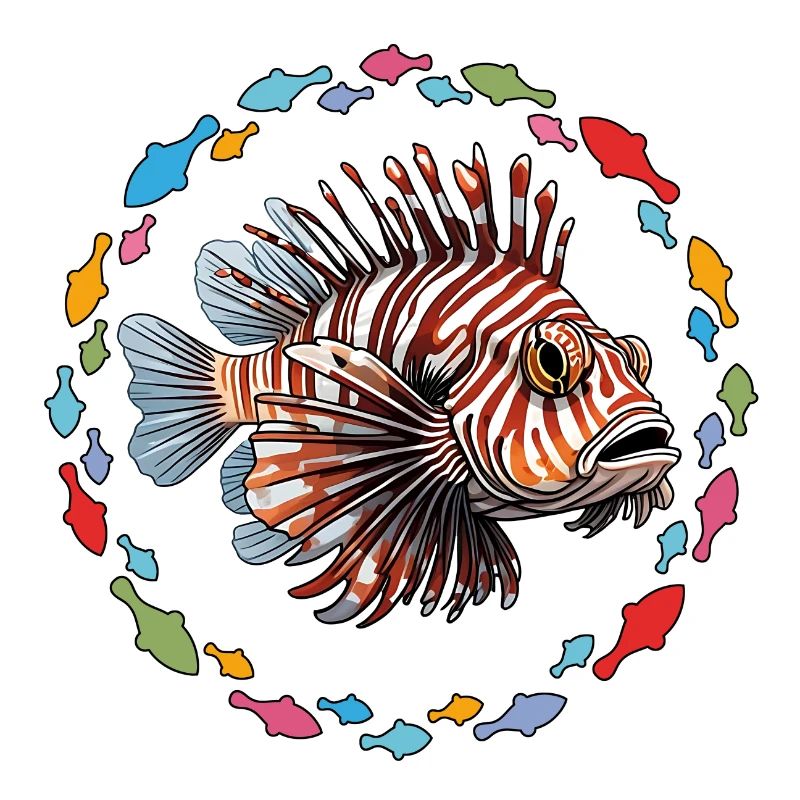 Lionfish Coral Fish in Fish Circle