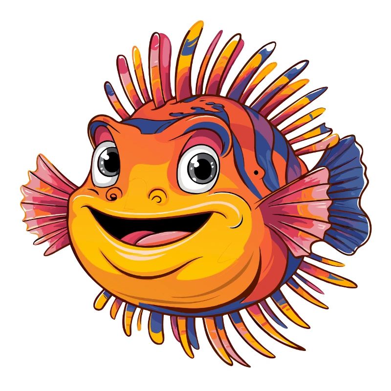 Colorful Laughing Lionfish Coral Fish