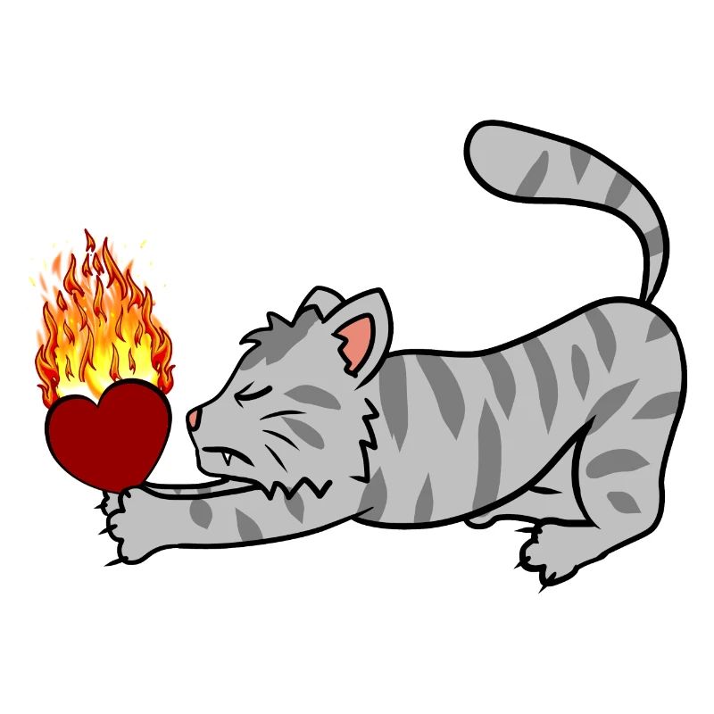 Coeur chat ardent Cher propriétaire de chat chat chat chat chat