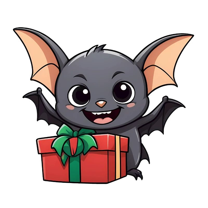 Cute bat celebrating Christmas.