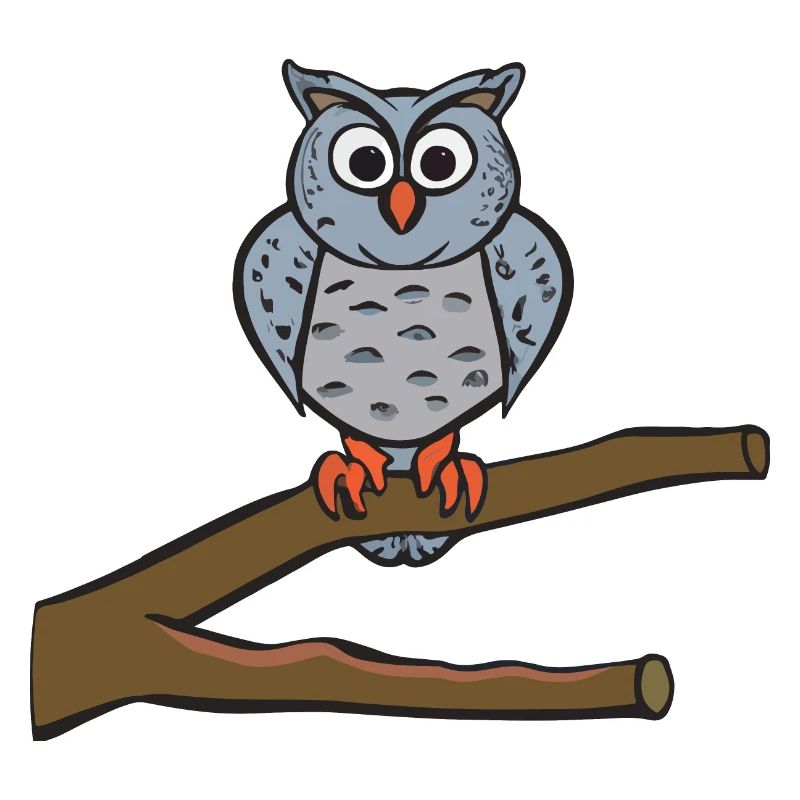 Eule auf einem Ast sitzend