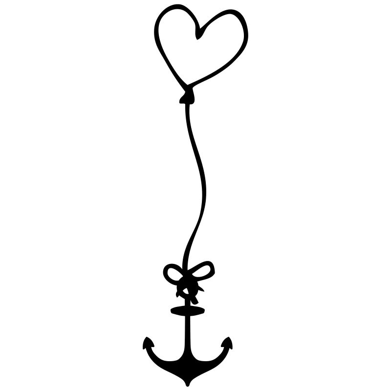 Anchor with heart on rope