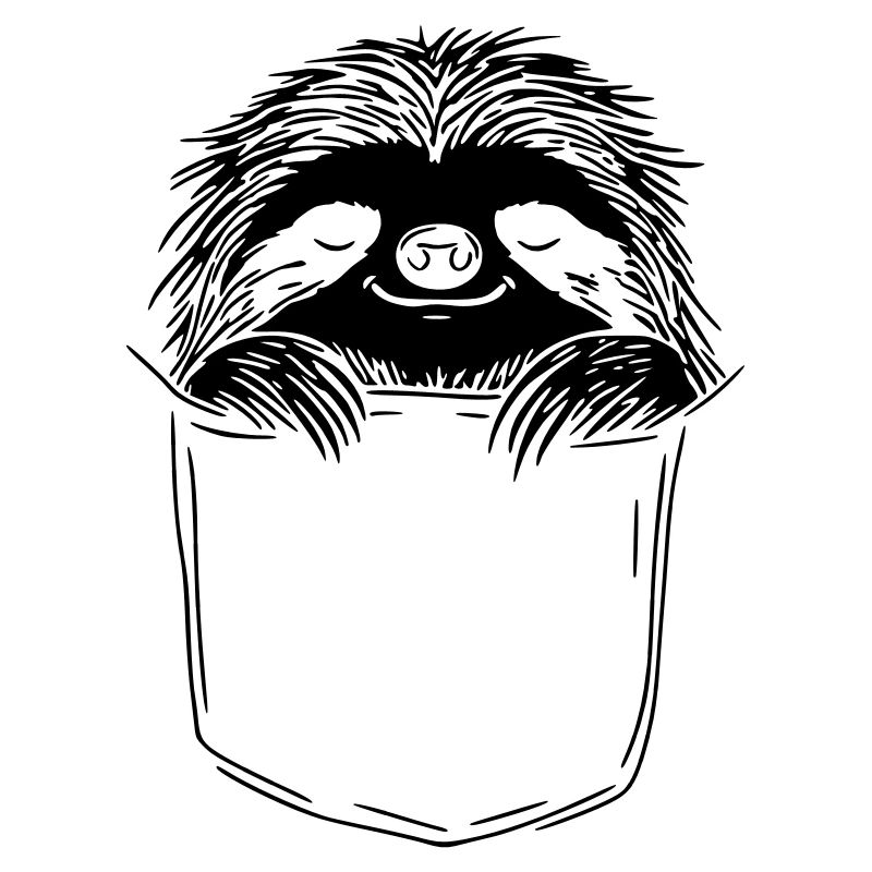 Sleeping sloth in breast pocket