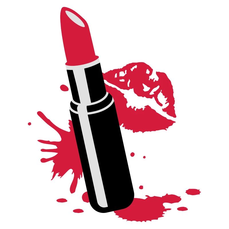 Rouge à lèvres avec des lèvres rouges