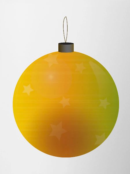 gelbliche Weihnachtskugel mit Sternen