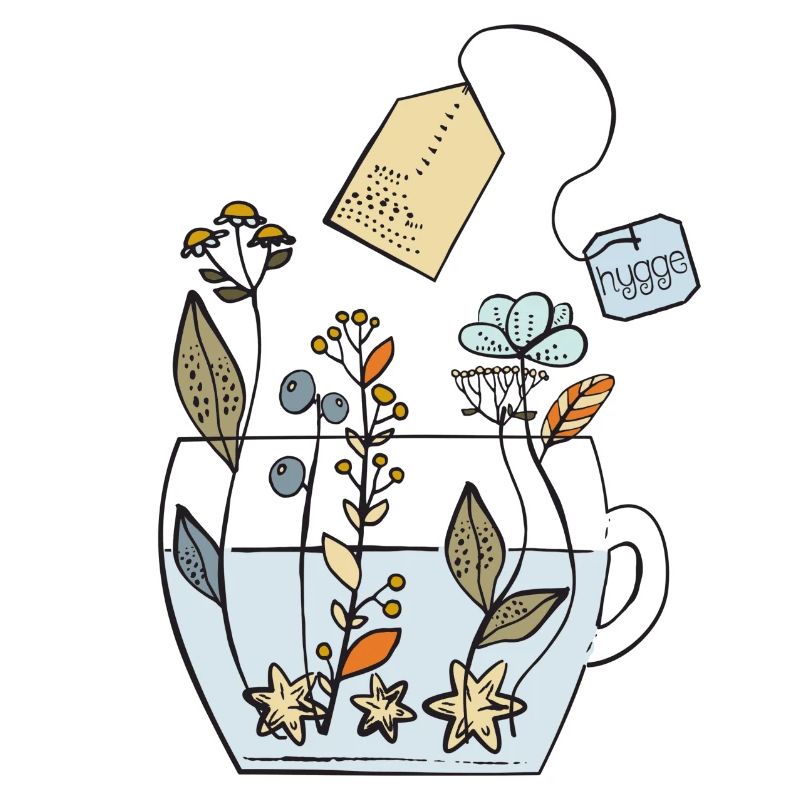 Hygge Teetasse mit Blumen