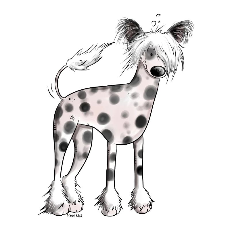 Lustiger Chinesischer Nackthund I Comic Hund