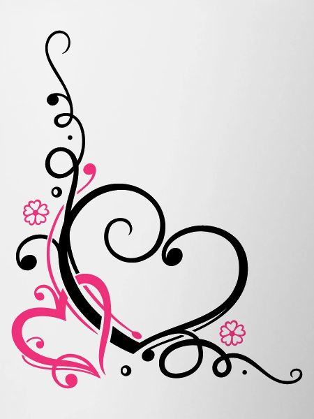 Two hearts with ornament