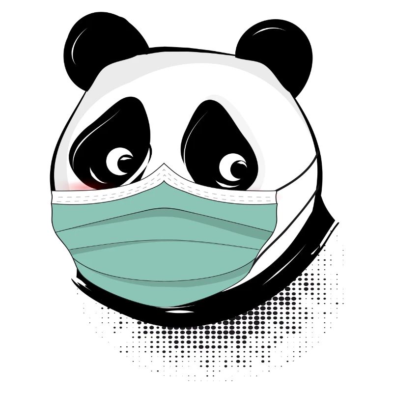 Ours panda avec masque masque