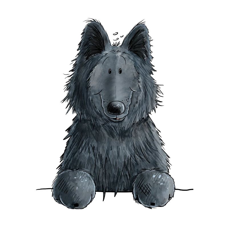 Happy Groenendael I Dog Head I Comic