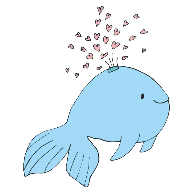 poisson avec des cœurs