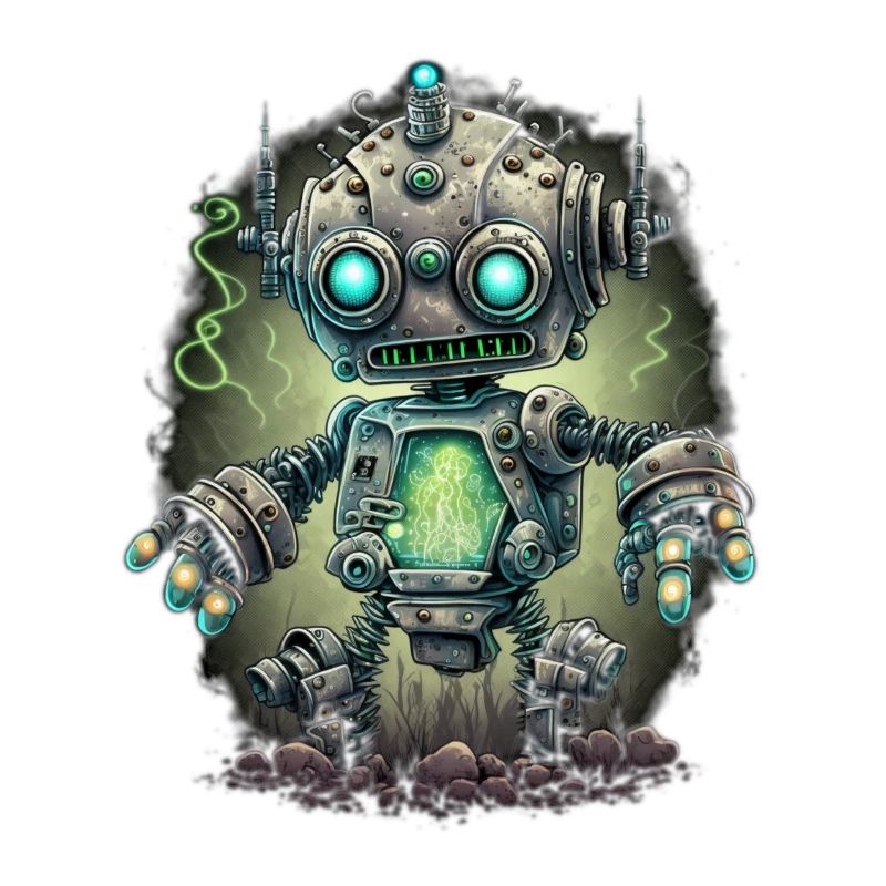 Neon Steampunk Robot