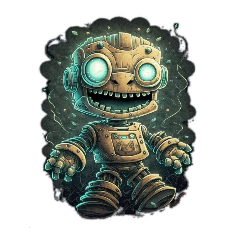 Steampunk Robot with Glowing Eyes