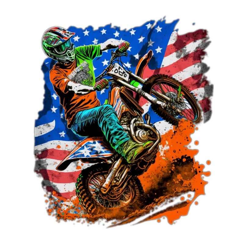 Drapeau américain Motocross Splash
