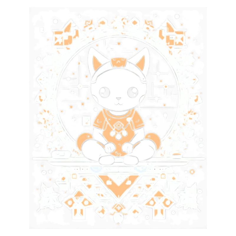 Chat Cosmique Dans Un Mandala De Cristal