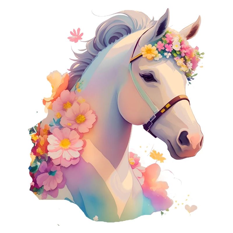 Cheval fleur