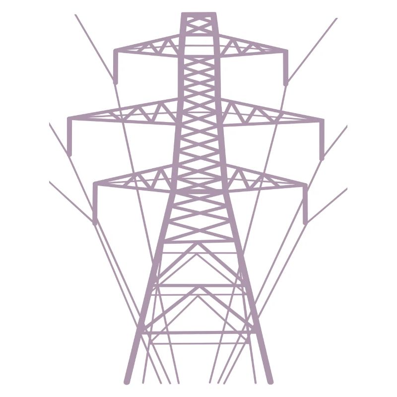 Silhouette de poteau électrique blanc