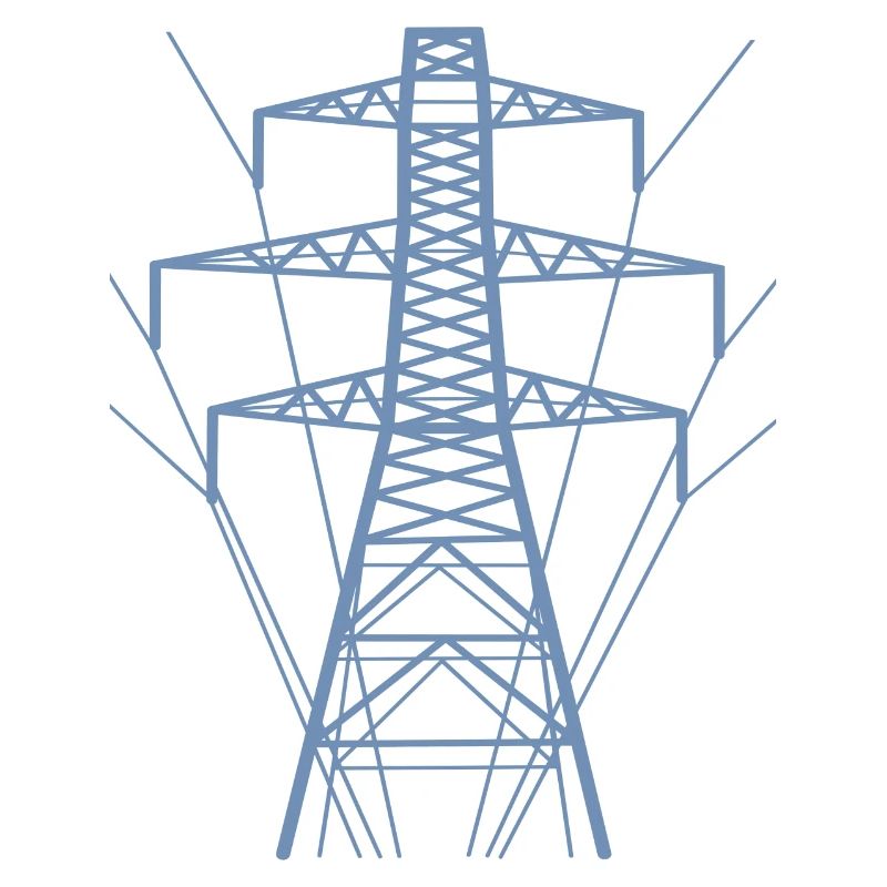 Silhouette de poteau électrique blanc