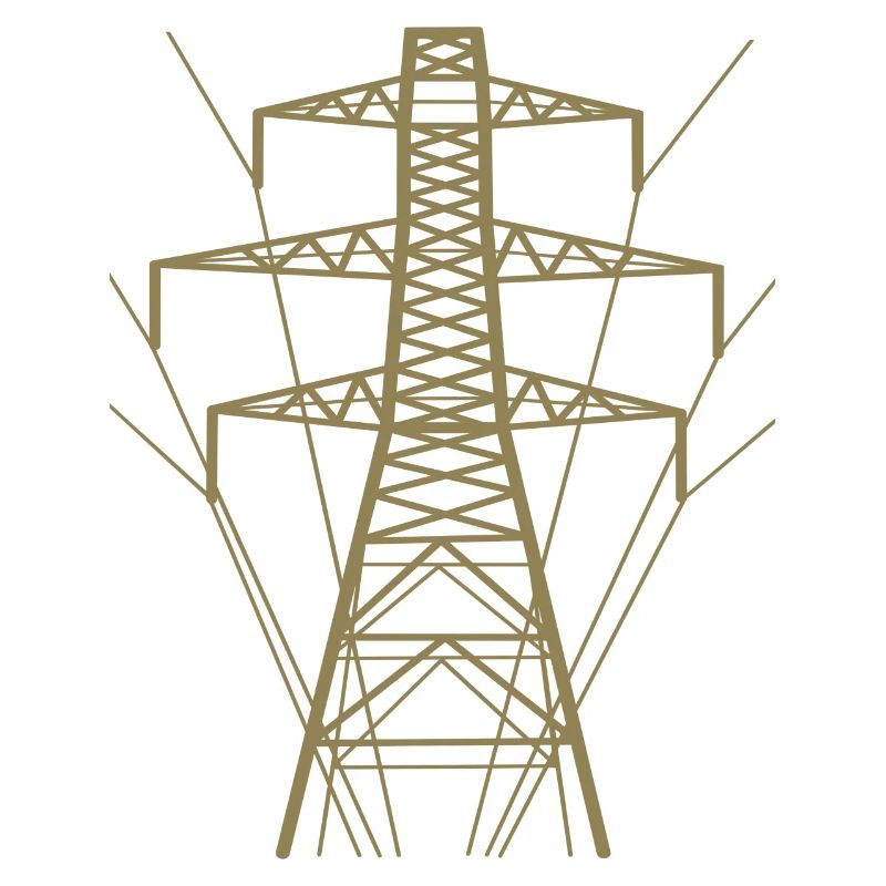 Weiße Strommast-Silhouette