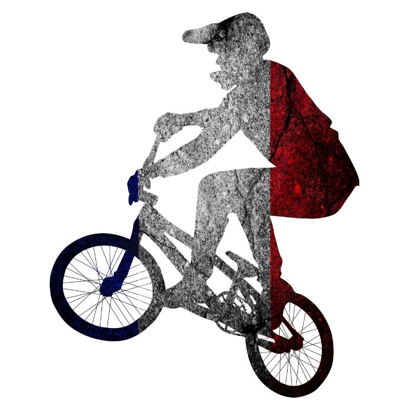 Tri-Color Cyclist Silhouette