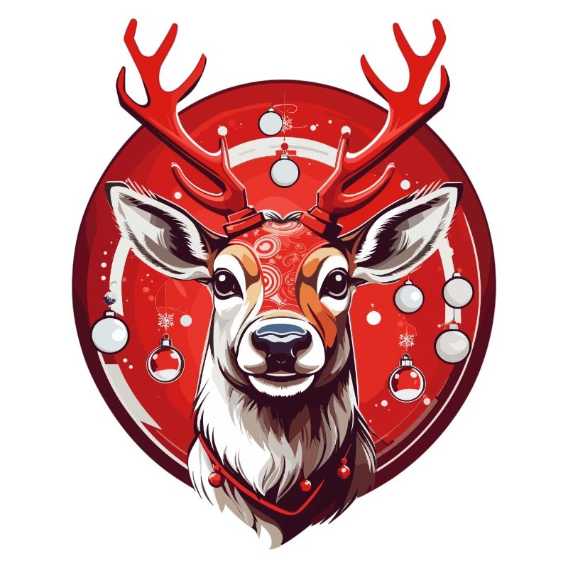 Rentier mit Weihnachtskugeln