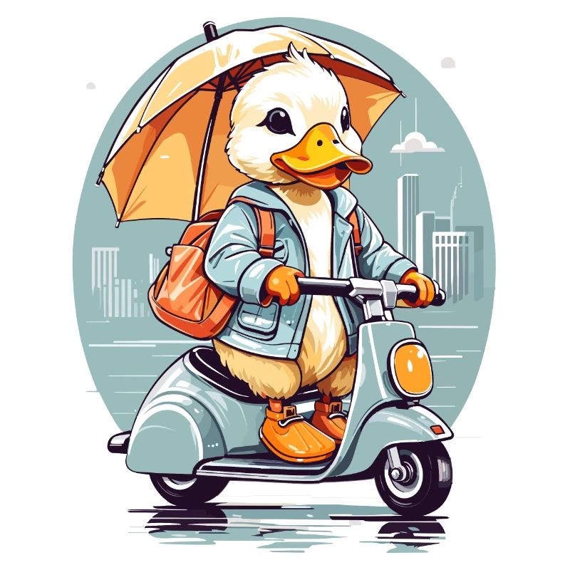 Ente mit Roller