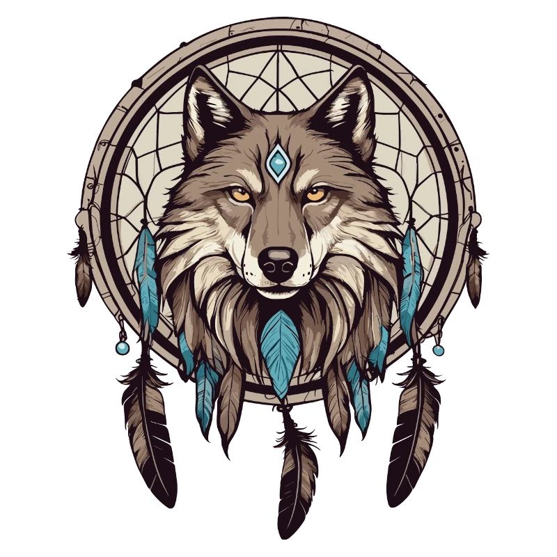 Traumfänger mit Wolf