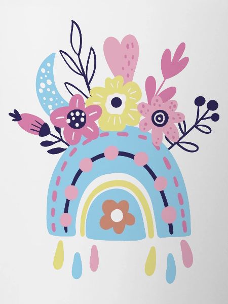 Pastel Rainbow Arc Floral